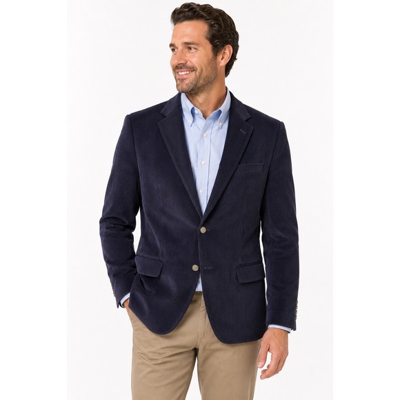 Lands' End Other - Lands End Mens 43 Reg Corduroy Blazer Navy Blue 2-Button Sport Coat Jacket